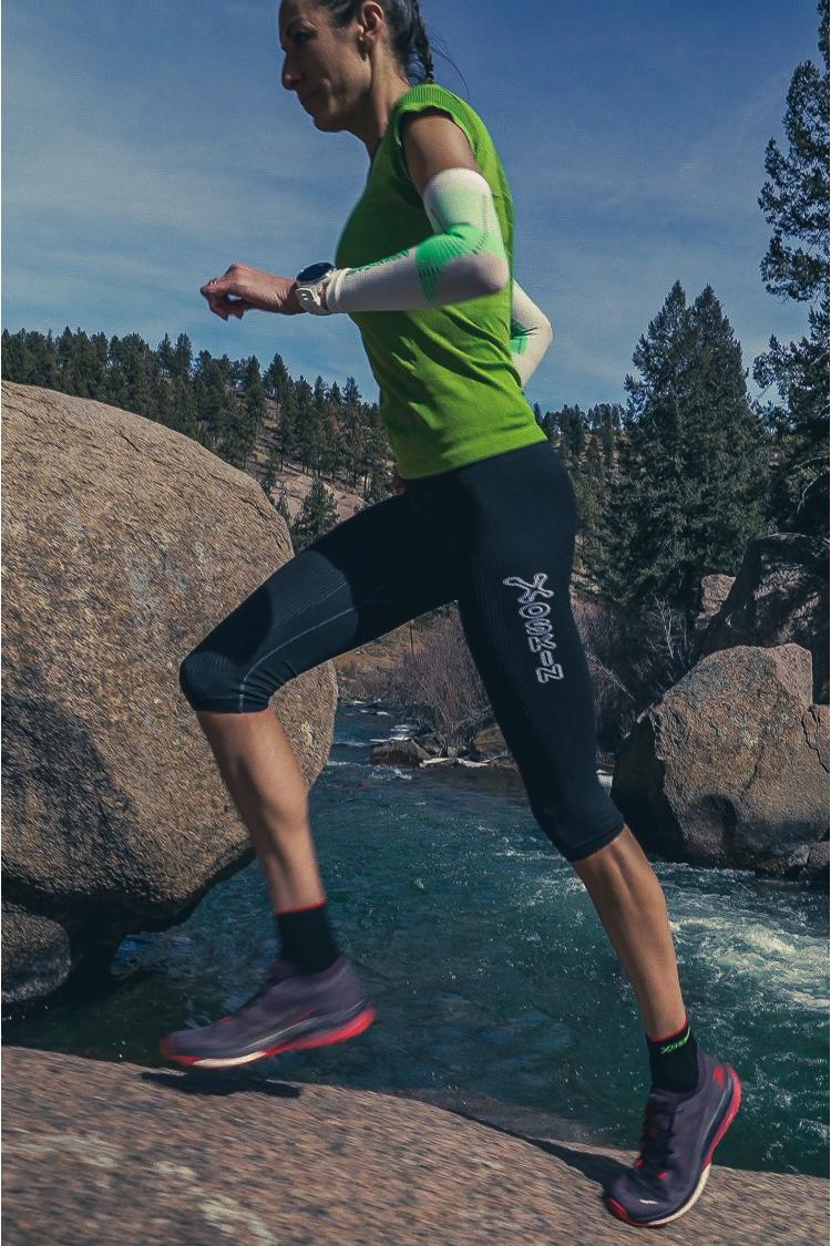 4.0 Women's MID Compression Tights Knee (Black OPS Low Rise Waist) Made in the USA (CLEARANCE SALE)