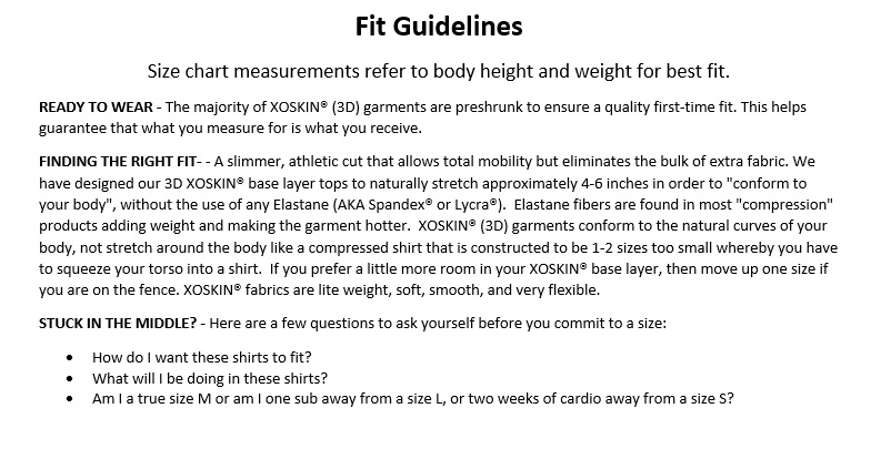 Fit Guidelines